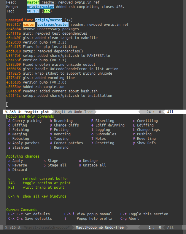 Magit, Git Porcelain